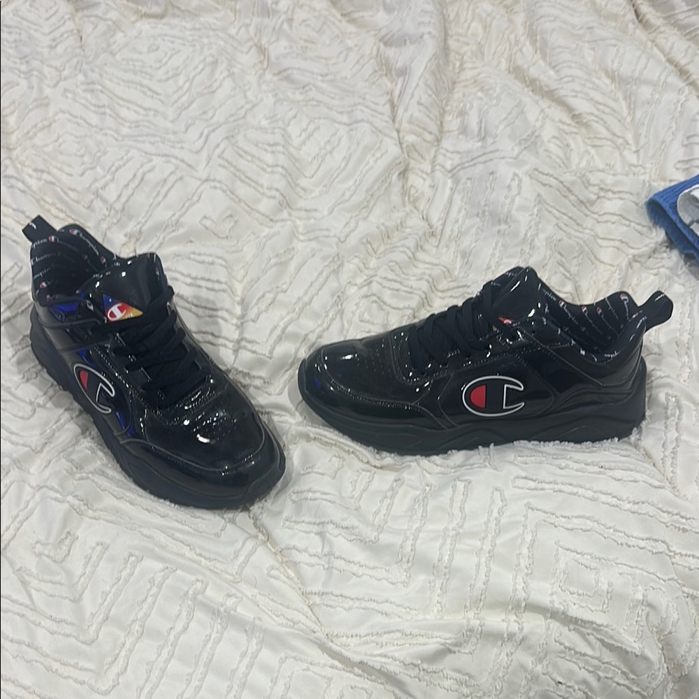 Champion Black Patent Leather Sneakers